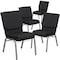 Flash Furniture 18.5"W Black Fabric Church Chair w/ Book Rack, 4PK 4-FD-CH02185-SV-JP02-BAS-GG - alternate 1